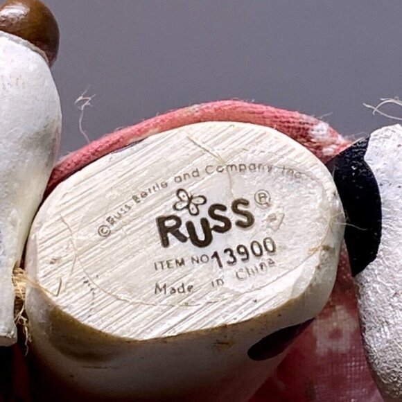 Russ & Co. 13900 Country Kin Sculptstone Jointed Cow w/Green Bell Figurine VTG - Picture 7 of 8